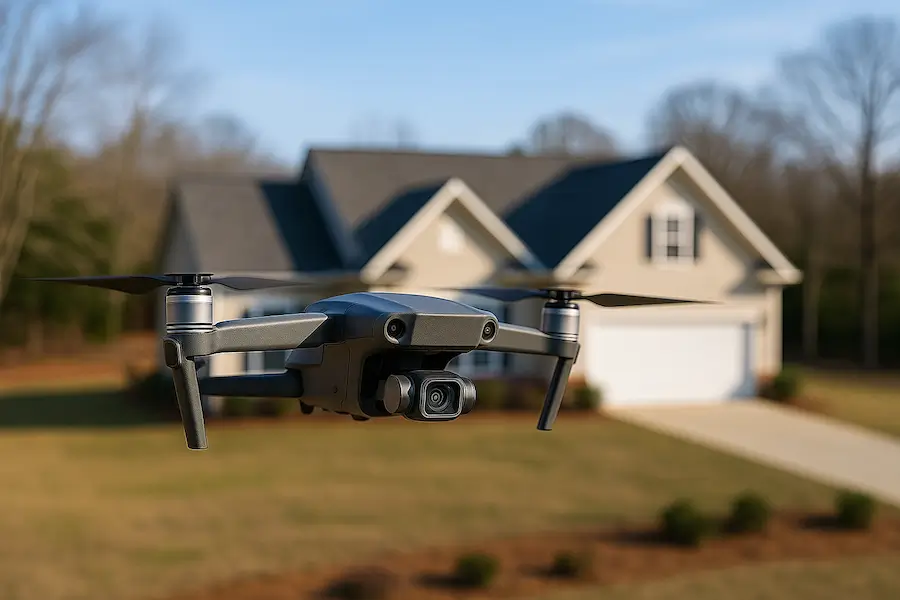 Drone filmt Immobilie